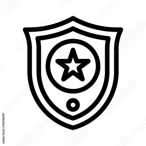 police badge line icon