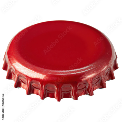 Red bottle cap detail isolated on transparent png background