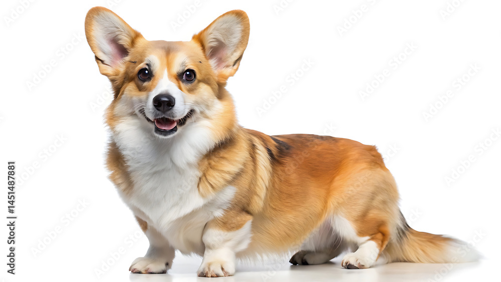 Welsh corgi pembroke breed dog isolated on transparent background for pet and animal design Welsh corgi pembroke breed dog isolated on transparent background for pet and animal design