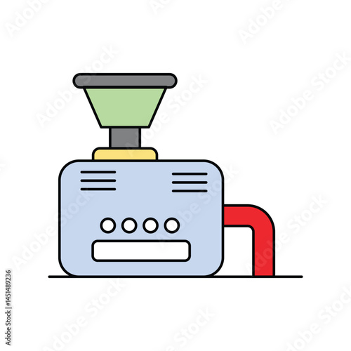 crusher lineal color line icon with white background vector stock illustration