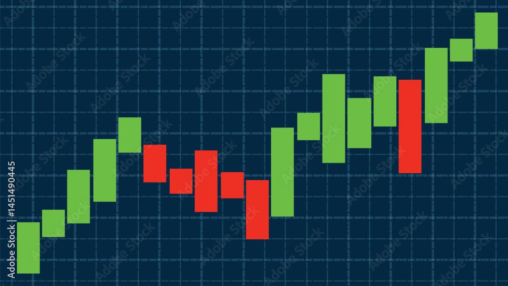 Fototapeta premium Dynamic Candlestick Chart Vector Illustration