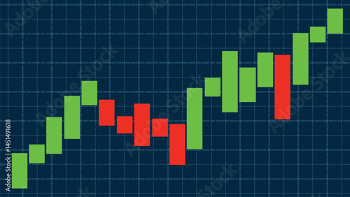 Dynamic Candlestick Chart Vector Illustration