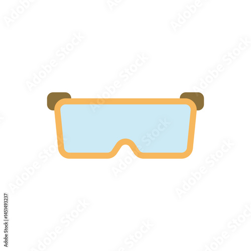 Icon of transparent safety glasses, representing protective equipment for construction or labs.