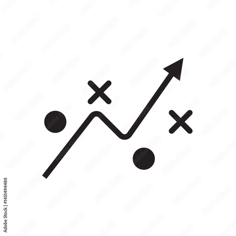 Minimal vector showing a chart with a rising arrow. Ideal for financial growth, business performance, and market trends. Minimal vector showing a chart with a rising arrow. Ideal for financial growth, business performance, and market trends.
