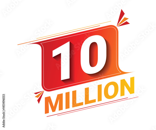 Vector 10 Million isolated on background. Vector illustration.	