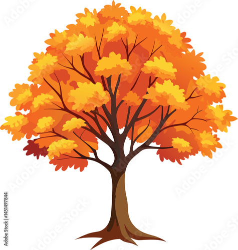 Autumn orange tree