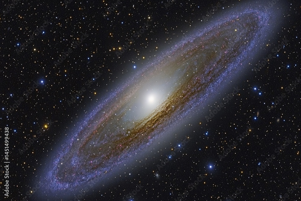 Naklejka premium Distant spiral galaxy in deep space