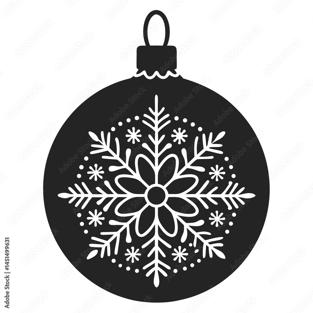 Fototapeta premium Christmas Ornament silhouette vector illustration
