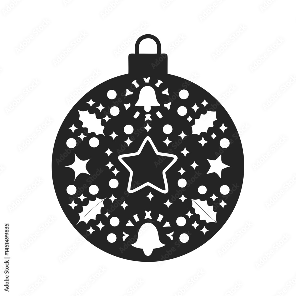 Fototapeta premium Christmas Ornament icon silhouette vector illustration