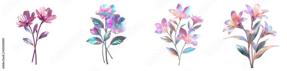 Fototapeta premium Elegant floral bouquets in pastel colors