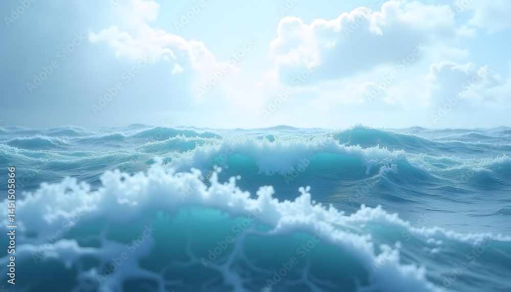 Fototapeta premium Foamy blue sea