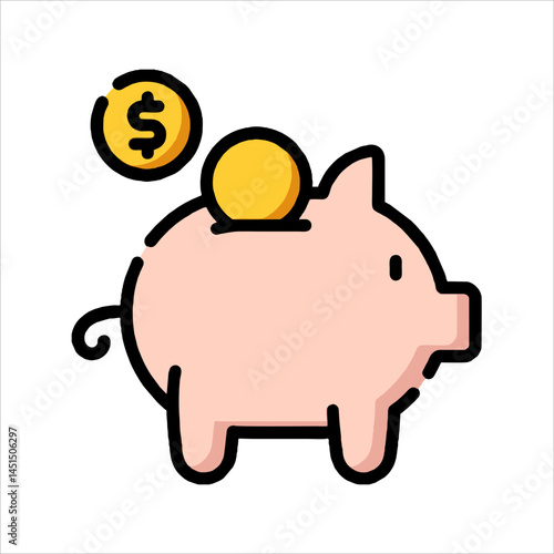 piggy bank with coins