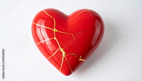 Kintsugi-inspired heart stitched with gold, reflecting strength, healing, and quiet dignity