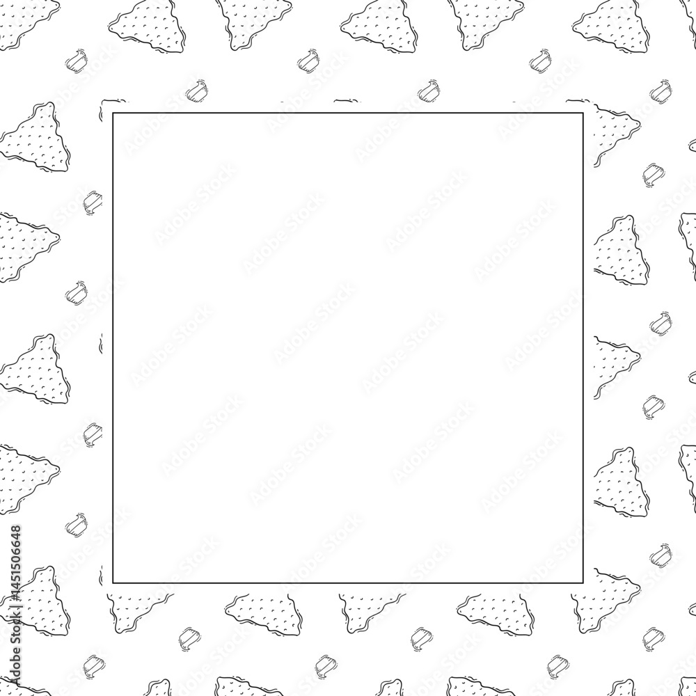 Food frame. doodle fast food square frame. hand drawn food and beverage frame background. food background Food frame. doodle fast food square frame. hand drawn food and beverage frame background. food background