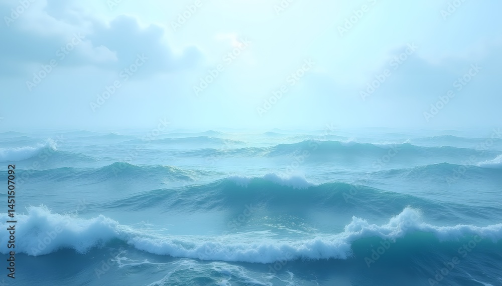 Fototapeta premium Gentle sea under cloudy light