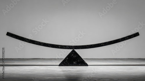 Obraz na płótnie Seesaw tilted to one extreme illustrating the concept of black-and-white thinking in a minimalist space w salonie