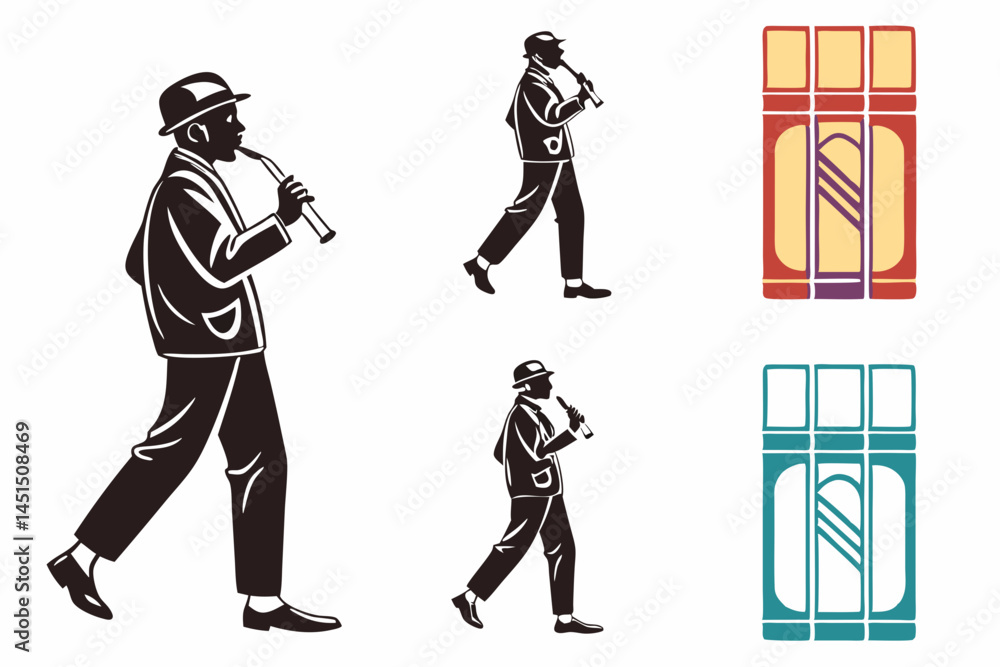 Obraz premium Cigarette Smoking silhouette vector illustration