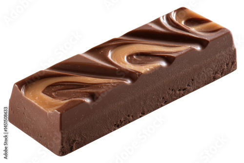 Swirled chocolate bar isolated on transparent png background