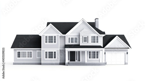 Wallpaper Mural Suburban Dream Home Architectural 3D Model Torontodigital.ca