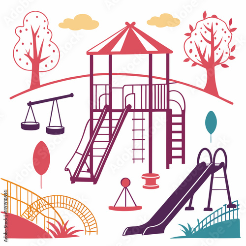 Playground silhouette vector illustration