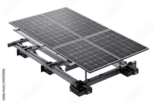 Array of solar panels (1) isolated on transparent png background