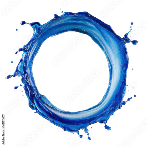 Circular Water splash isolated on transparent png background