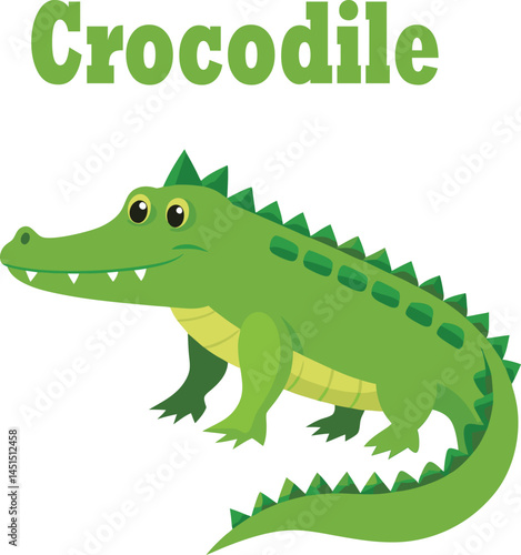 crocodile cartoon isolated on white