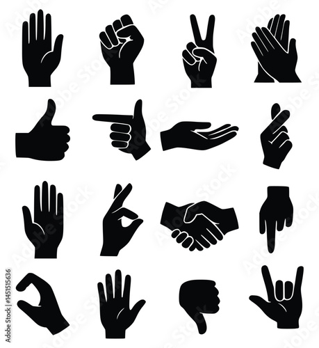 set of hand gestures