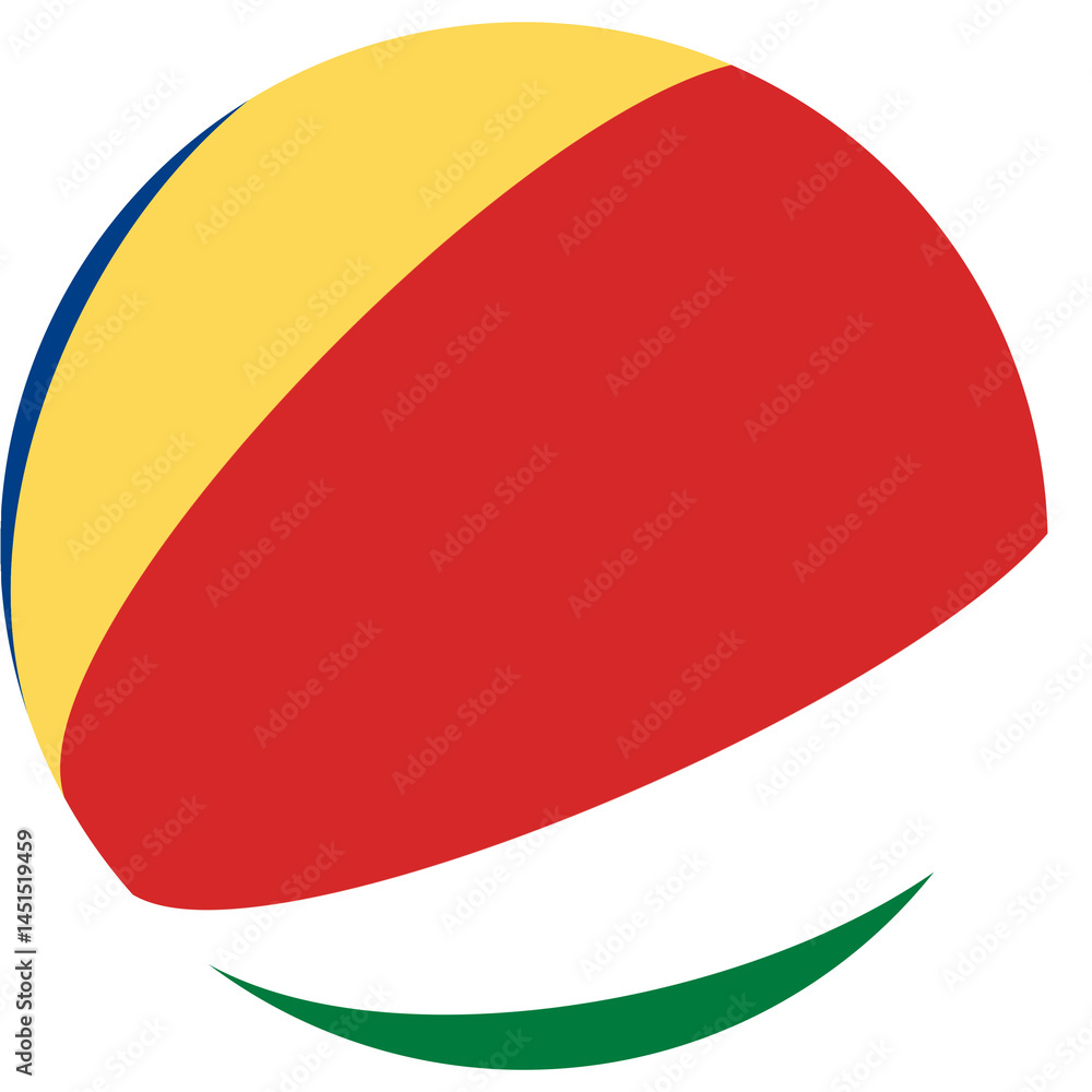 Geometrical figure of the flag of Seychelles in the form of a sphere. The concept of statehood Geometrical figure of the flag of Seychelles in the form of a sphere. The concept of statehood