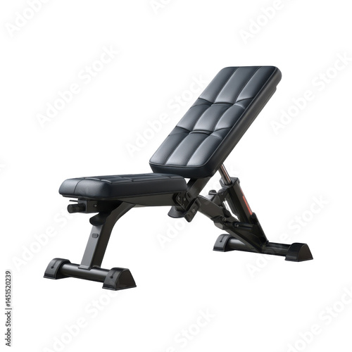Adjustable workout bench isolated on transparent png background