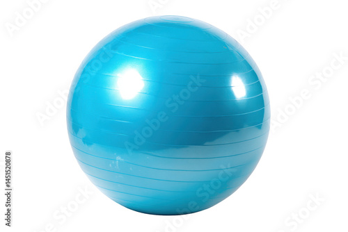 Isolated blue exercise ball isolated on transparent png background