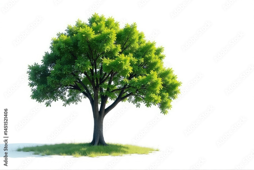 Secluded tree on white background isolated in nature, serenity, nature, solitude Secluded tree on white background isolated in nature, serenity, nature, solitude