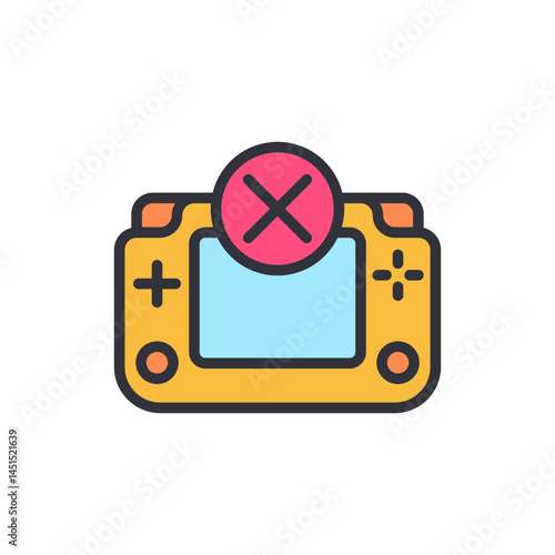 No game colored icons, minimalist vector illustration ,simple transparent graphic element .Isolated on white background