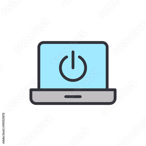 Device power colored icons, minimalist vector illustration ,simple transparent graphic element .Isolated on white background