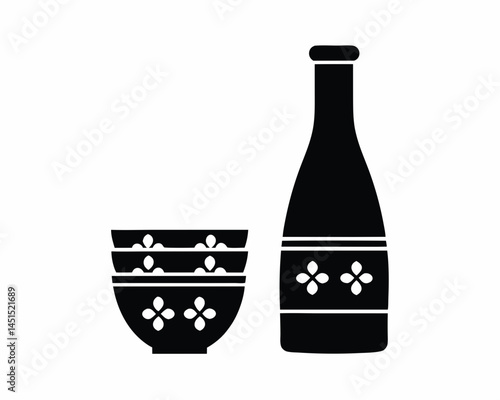 Sake Drink icon silhouette vector illustration