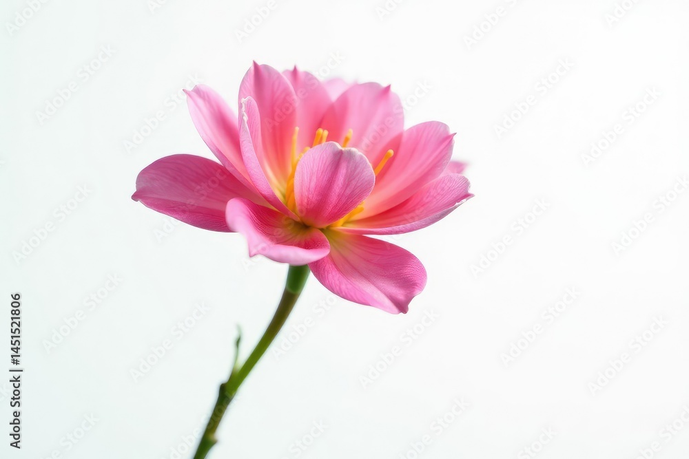 Fototapeta premium Single stem of a flower isolated against white, blossom, botanical