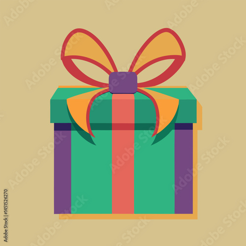 Vector illustration of a gift box with a bow