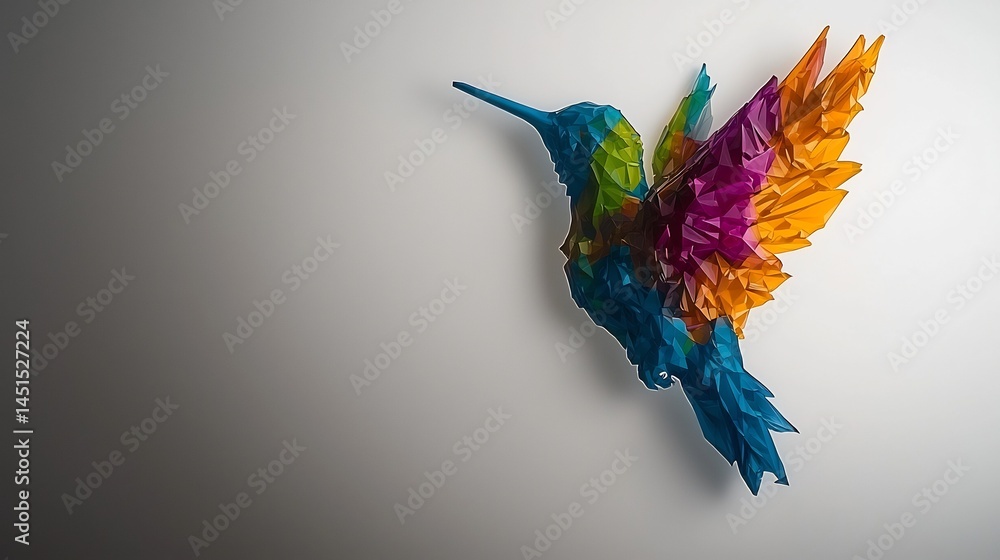 Obraz premium Colorful 3D Hummingbird