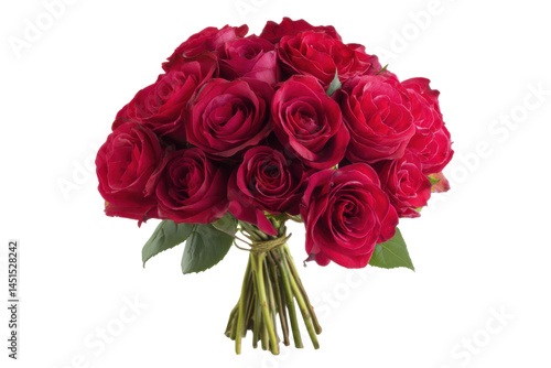 Roses in Red Bouquet isolated on transparent png background