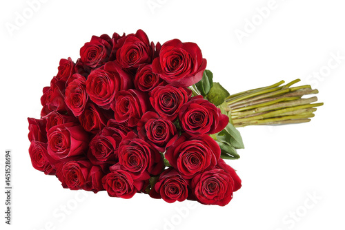 Red rose flower bunch isolated on transparent png background