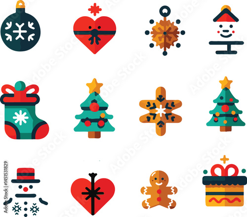 christens items sat design color with white background 