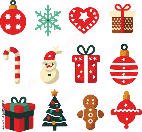 christens items sat design color with white background 