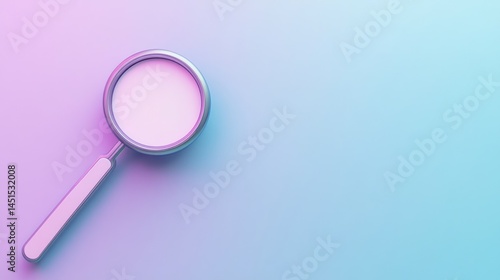 Wallpaper Mural Magnifying glass isolated with neon lights on an abstract gradient background Torontodigital.ca