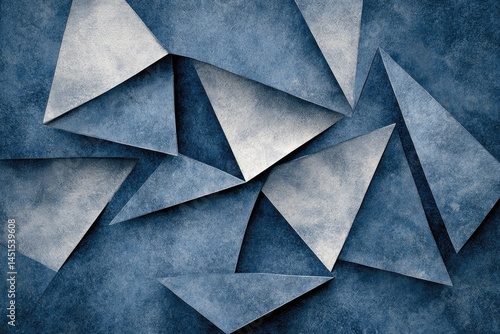 Wallpaper Mural Abstract geometric pattern of overlapping triangles in shades of blue and white Torontodigital.ca