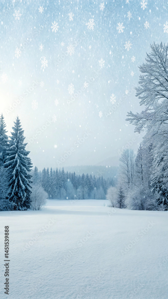 Fototapeta premium Quiet Snowy Aesthetic Background for Peaceful and Serene Designs
