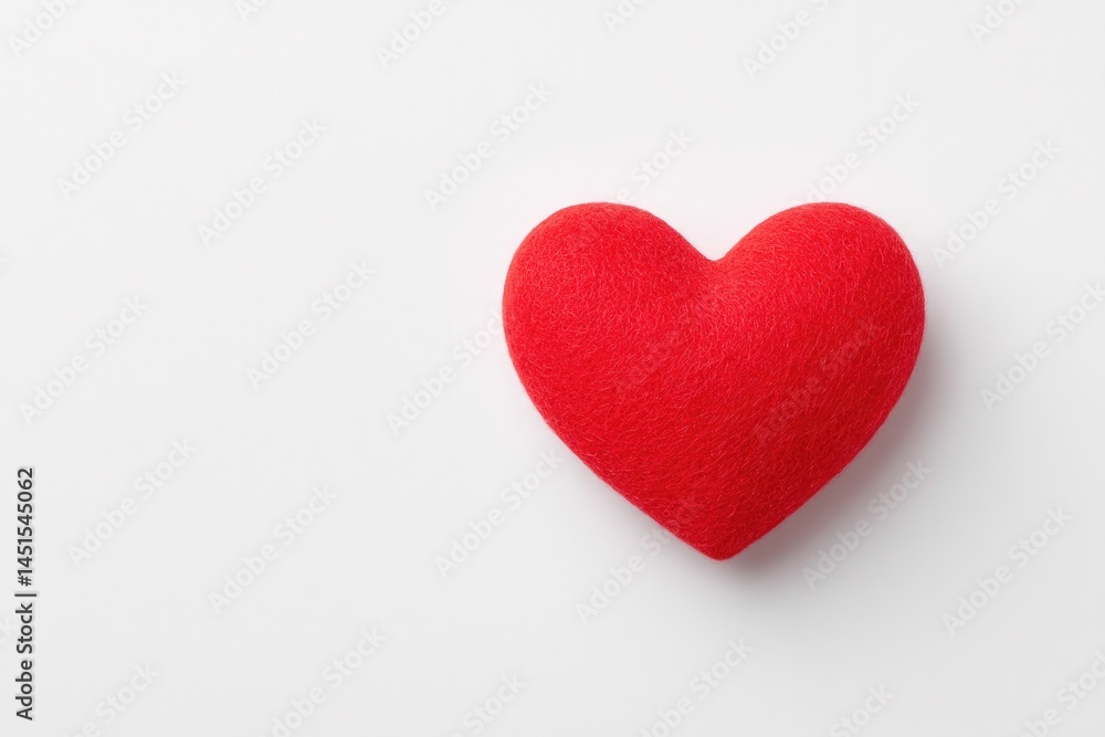 minimalist image showcasing single red heart on plain white background minimalist image showcasing single red heart on plain white background