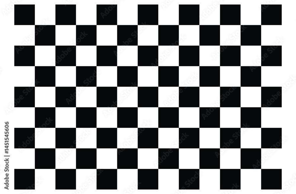 Fototapeta premium Black and white checkerboard pattern background. Classic black and white checkerboard pattern with high contrast and geometric design, 