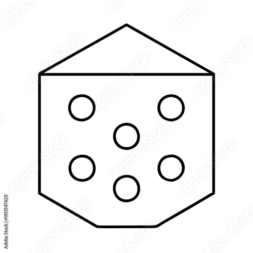 dice six sided die icon, dice six sided die line art - simple line art of dice six sided die, perfect for dice six sided die logos and icons