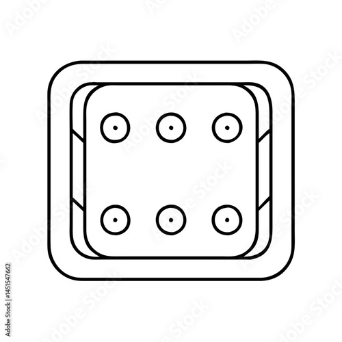 dice tray icon, dice tray line art - simple line art of dice tray, perfect for dice tray logos and icons