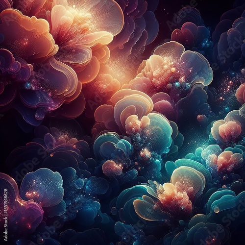 toned areas contrasted with luminous edges